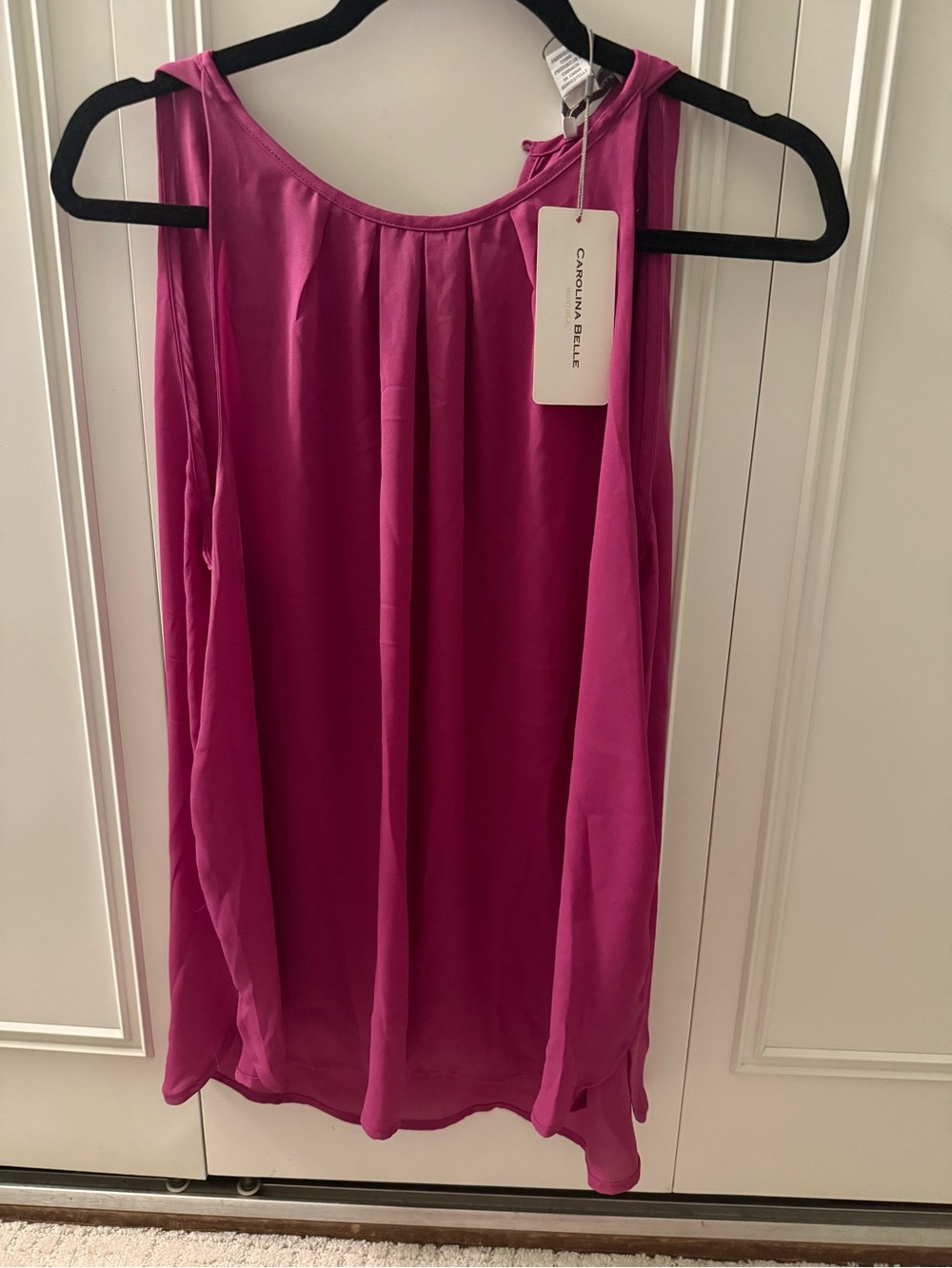 Carolina Belle Magenta Pleated Scoop Neck Camisole